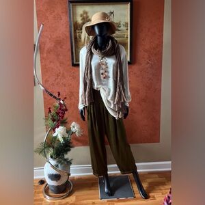 COPY - Theory Tenya pearl white stylish long sleeves blouse